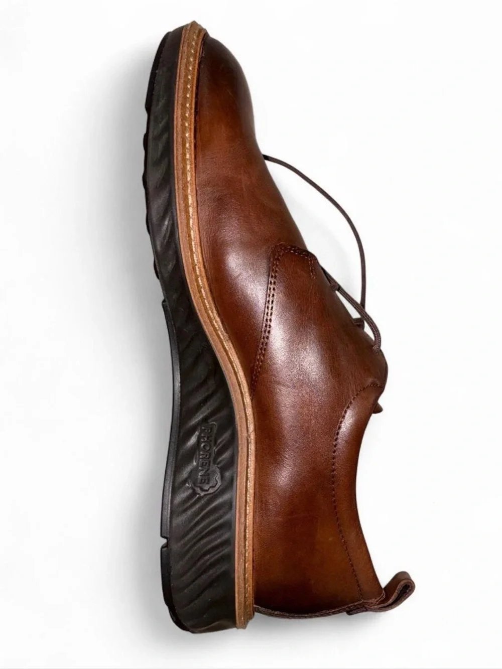 ECCO ST.1 Hybrid Toe Men’s Cognac Leather Oxford Dress Shoes, Size 7-7.5/ EU 41